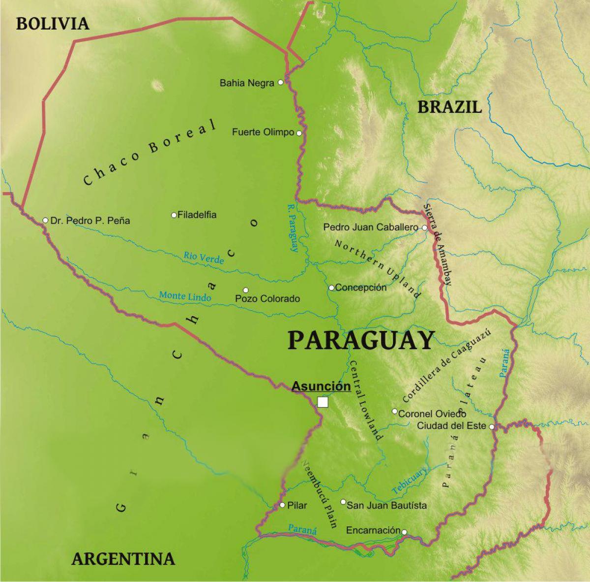 Paraguay mapa geografia