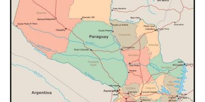 Paraguay mapa dituzten hiriak