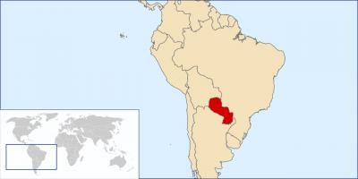 Paraguay kokapena munduko mapa